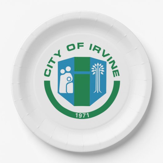 アーバイン州旗（カリフォルニア州） ペーパープレート (正面)