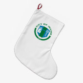 アーバイン州旗(カリフォルニア州) ラージクリスマスストッキング (正面 (吊り時))