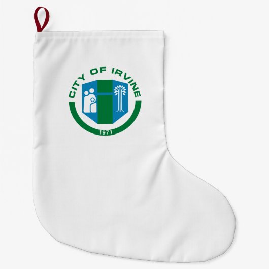 アーバイン州旗(カリフォルニア州) ラージクリスマスストッキング (正面)