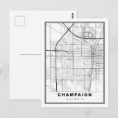 アーバナシャンペーン地図 ポストカード (正面/裏面)