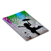 アーバンよくはしゃぐガールグラフィティシルエットアート ノートブック (右側)