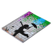 アーバンよくはしゃぐガールグラフィティシルエットアート ノートブック (左側)