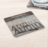 アーバンをテーマにしたロフトスタイルのオーディオフィレ音楽愛好家 スクエアペーパーコースター (アングル)