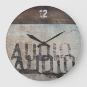 アーバンをテーマにしたロフトスタイルのオーディオフィレ音楽愛好家 ラージ壁時計 (正面)