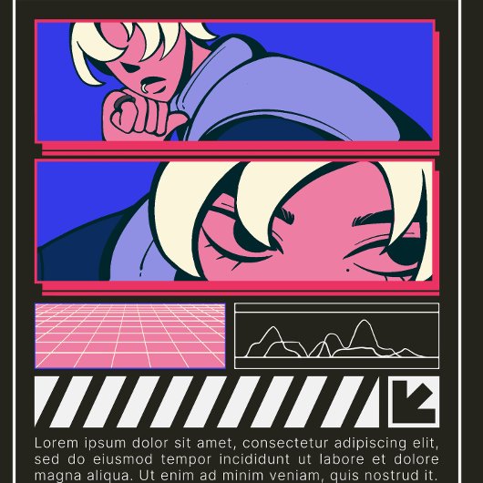 『アーバンアニメVibes：ストリートウェアTシャツ』 Tシャツ