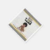 アーバンアフロ男の赤ちゃん|レトロヒップホップベビーシャワー スタンダードカクテルナプキン (角)