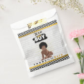 アーバンアフロ男の赤ちゃん|レトロヒップホップベビーシャワー フェイバーバッグ (封をした状態)