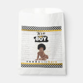 アーバンアフロ男の赤ちゃん|レトロヒップホップベビーシャワー フェイバーバッグ (正面)