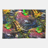 アーバンアートによるカラフルインスパイア仮想アートのミックス キッチンタオル (横)