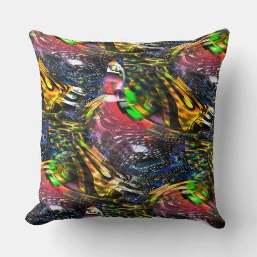 アーバンアートによるカラフルインスパイア仮想アートのミックス クッション (正面)