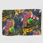 アーバンアートによるカラフルインスパイア仮想アートのミックス ゴルフタオル (横)