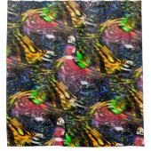 アーバンアートによるカラフルインスパイア仮想アートのミックス シャワーカーテン (正面)