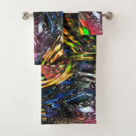 アーバンアートによるカラフルインスパイア仮想アートのミックス バスタオルセット