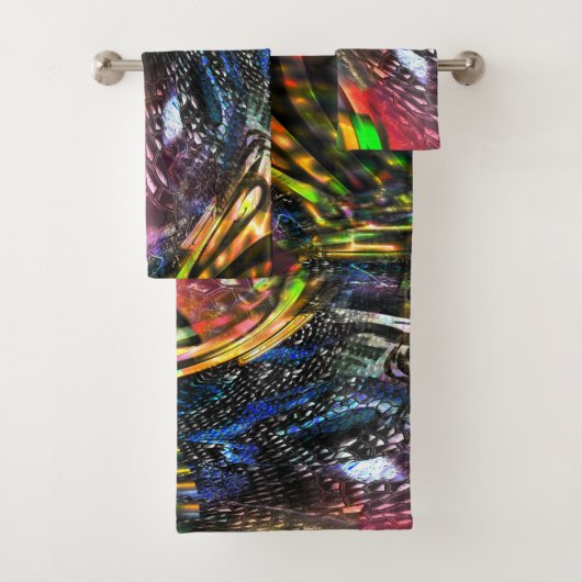 アーバンアートによるカラフルインスパイア仮想アートのミックス バスタオルセット (インサイチュ)