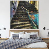 アーバンアートオンステアウェイストゥン建物 キャンバスプリント (インサイチュ (寝室))