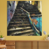 アーバンアートオンステアウェイストゥン建物 キャンバスプリント (インサイチュ (リビング))