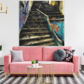 アーバンアートオンステアウェイストゥン建物 キャンバスプリント (インサイチュ (リビング))