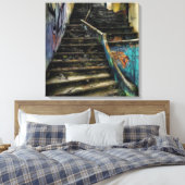 アーバンアートオンステアウェイストゥン建物 キャンバスプリント (インサイチュ (寝室))