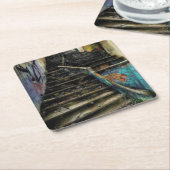 アーバンアートオンステアウェイストゥン建物 スクエアペーパーコースター (アングル)