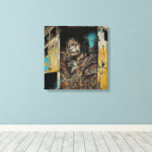 アーバンアートオン捨て建物 キャンバスプリント (インサイチュ (ウッドフロア))