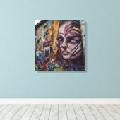 アーバンアートオン捨て建物 キャンバスプリント (インサイチュ (ウッドフロア))