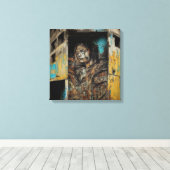 アーバンアートオン捨て建物 キャンバスプリント (インサイチュ (ウッドフロア))