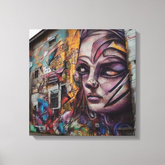 アーバンアートオン捨て建物 キャンバスプリント (正面)