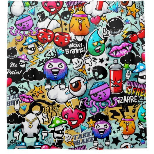 アーバンアートグラフィティ シャワーカーテン (正面)