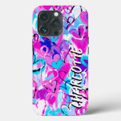 アーバンアートドードル鮮やかズカラフル、グレーフィットハート Case-Mate iPhoneケース (裏面)