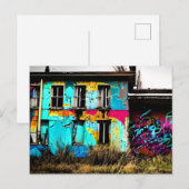 アーバンアート放棄グラフィティ建物 ポストカード (正面/裏面)
