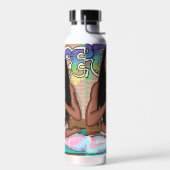 アーバンアート |瞑想かわいらしを行う女性 ウォーターボトル (左面)