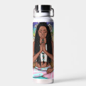 アーバンアート |瞑想かわいらしを行う女性 ウォーターボトル (背面)