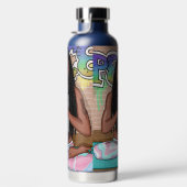 アーバンアート |瞑想かわいらしを行う女性 ウォーターボトル (右面)