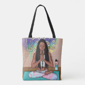 アーバンアート |瞑想かわいらしを行う女性 トートバッグ (裏面)
