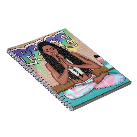 アーバンアート |瞑想かわいらしを行う女性 ノートブック (右側)