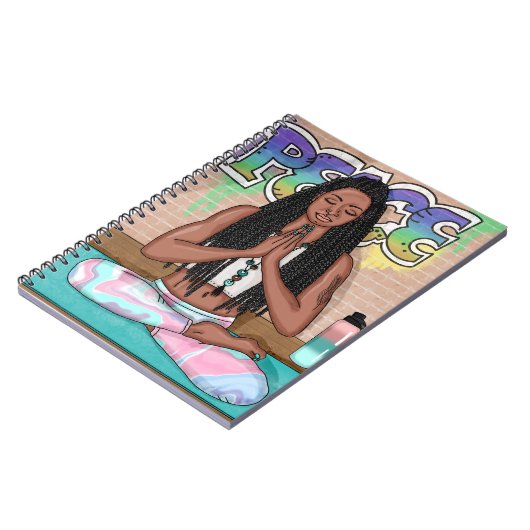 アーバンアート |瞑想かわいらしを行う女性 ノートブック (左側)