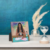 アーバンアート |瞑想かわいらしを行う女性 フォトプラーク (インサイチュ)