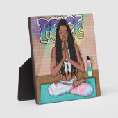 アーバンアート |瞑想かわいらしを行う女性 フォトプラーク (正面)