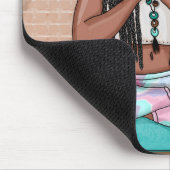 アーバンアート |瞑想かわいらしを行う女性 マウスパッド (コーナー)