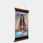 アーバンアート |瞑想かわいらしを行う女性 吊り下げ型タペストリー (傾斜あり)