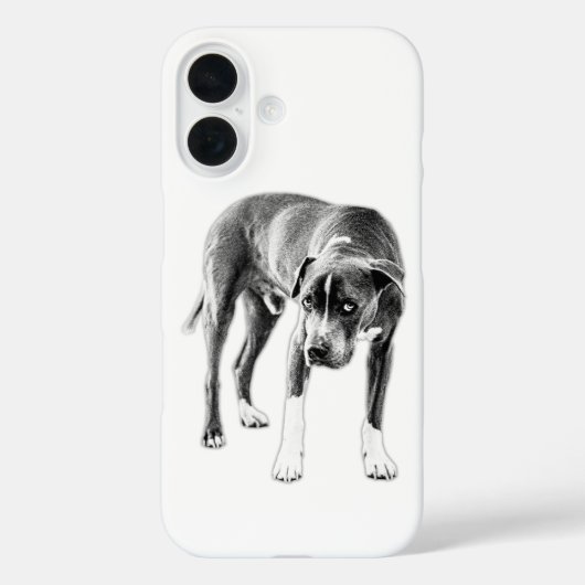 アーバンインクドッグ – ピットブルミックス視線 Case-Mate iPhoneケース (裏面)