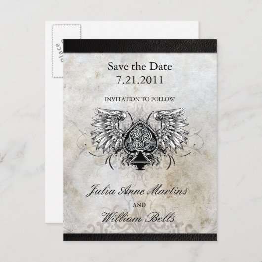 アーバンウィングケルト結び目模様日付はがきを保存 案内ポストカード (正面/裏面)