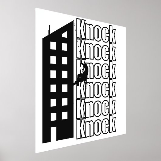 アーバンウォールアート - ウィンドウクリーナーのタイポグラフィーデザイン 箔ポスター (レイダウン)