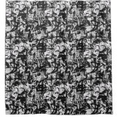 アーバンエッジ白黒グラフィティシャワーカーテン シャワーカーテン (正面)