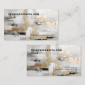 アーバンエレガンス：抽象芸術融合B&W&金ゴールド 名刺 (正面/裏面)