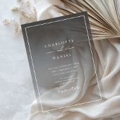 アーバンエレガントググレーグラディエント結婚アクリル アクリル招待状