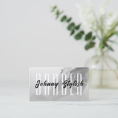 アーバンエレガントグレー理容師 名刺 (スタンド正面)