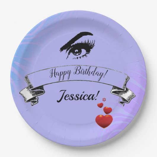 アーバンエレガントファッショニスタトレンディーグラフィックデザイン ペーパープレート (正面)