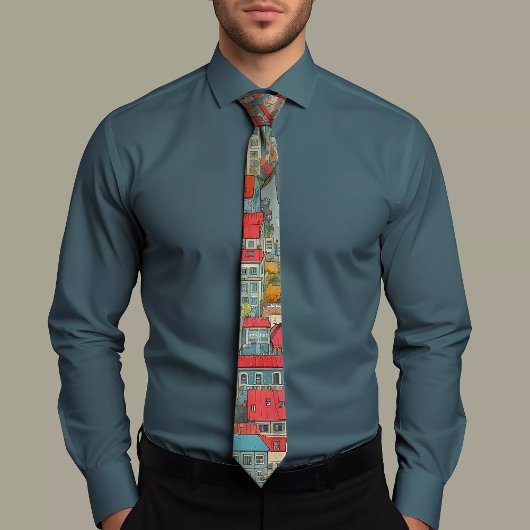 アーバンオアシスシティスケープファッションタイ ネクタイ