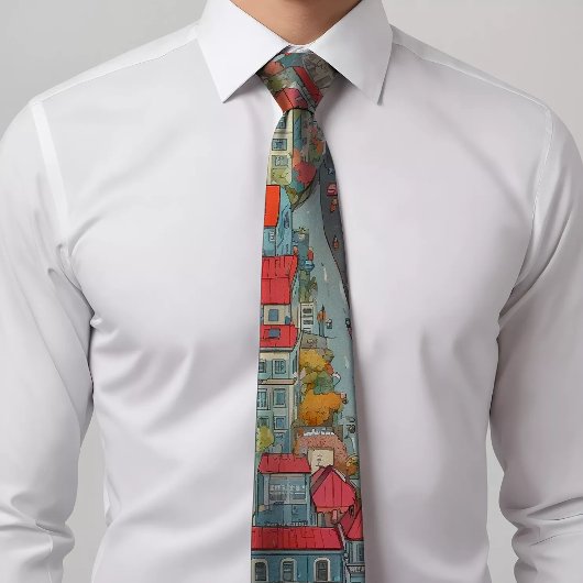 アーバンオアシスシティスケープファッションタイ ネクタイ